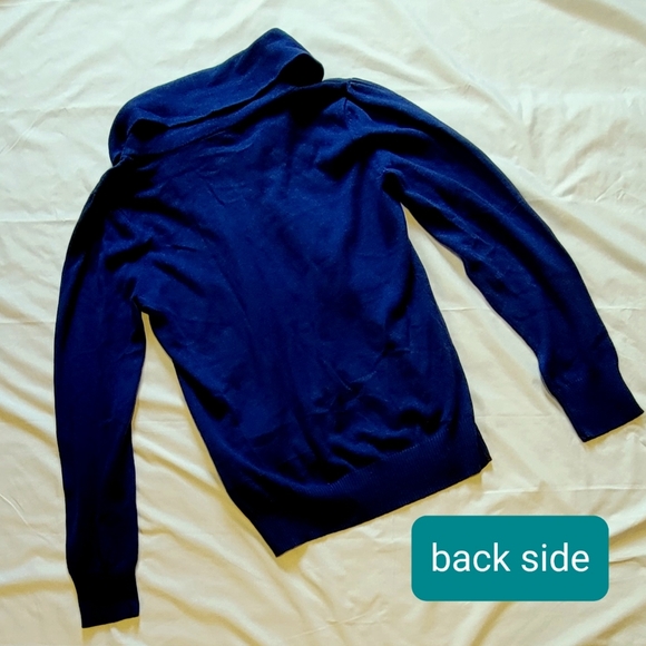 NWT Anne Klein cashmere blend pleated front cowl neck pullover sweater - Picture 2 of 12